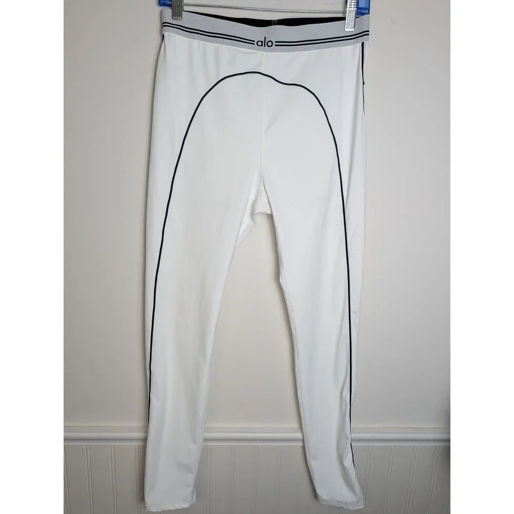 Alo Yoga Airbrush High-Waist Heart Throb Ankle Leggings XL White/Black